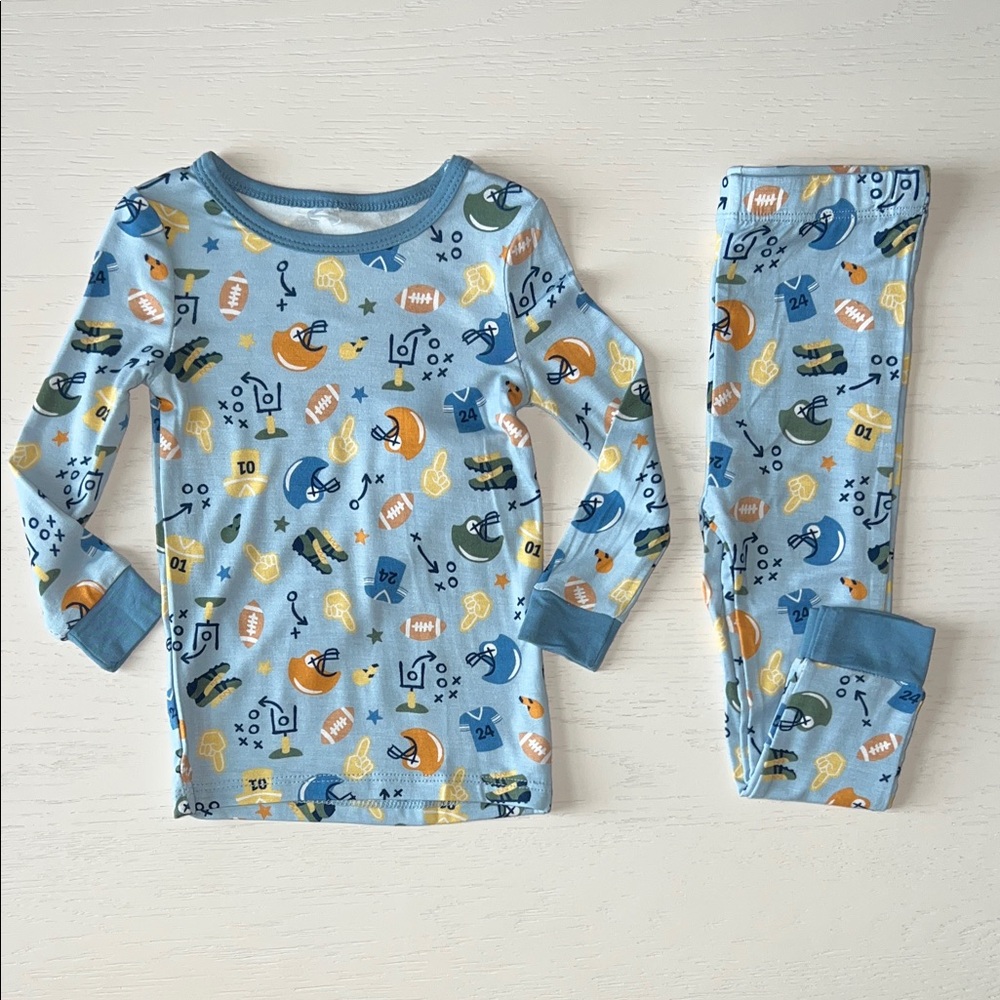 Milkberry Bamboo Pajama Set Toddler Boy Football 18 months